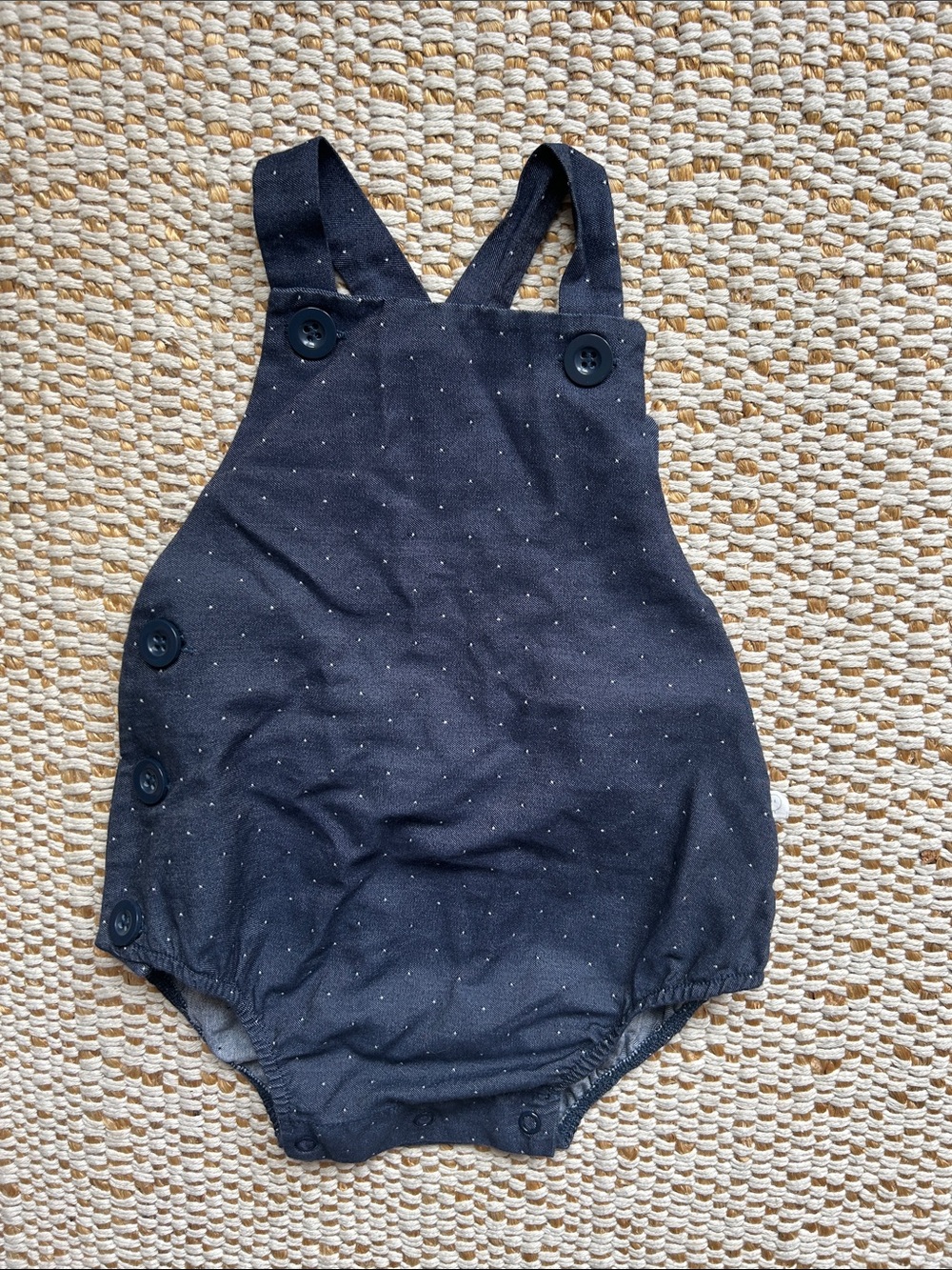 Mori baby denim bubble romper